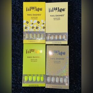 Red Aspen Short Square Bring On Sunshine Yellow Nails Bundle 4 Sets New in Box
